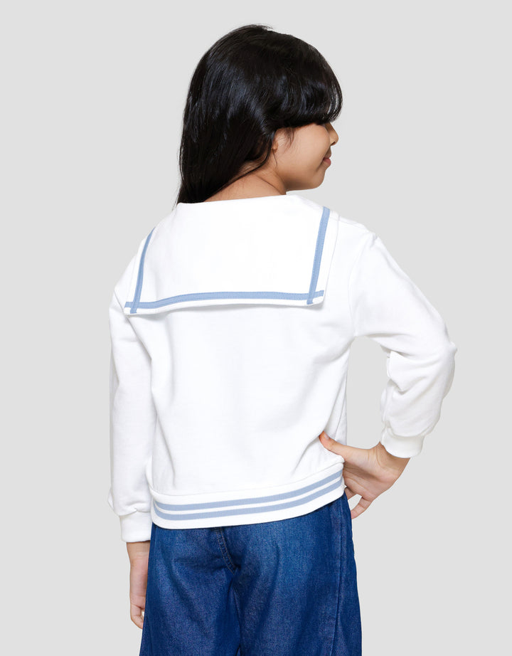 Little M Kerah Sailor Bordir Chenile Jaket Anak Perempuan