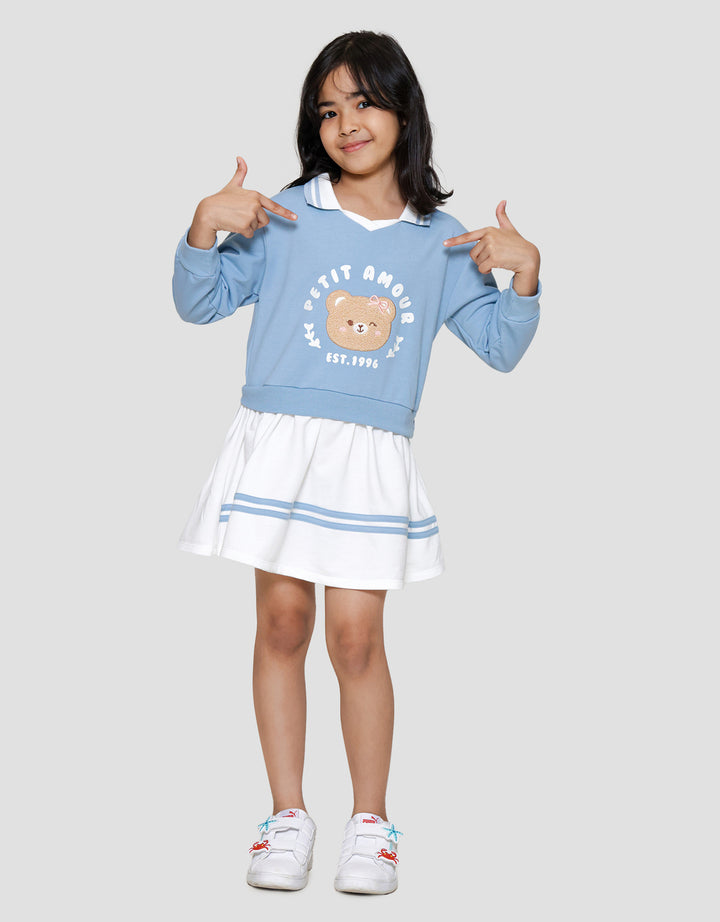 Little M Aplikasi Bear Petit Amour Midi Dress Anak Perempuan