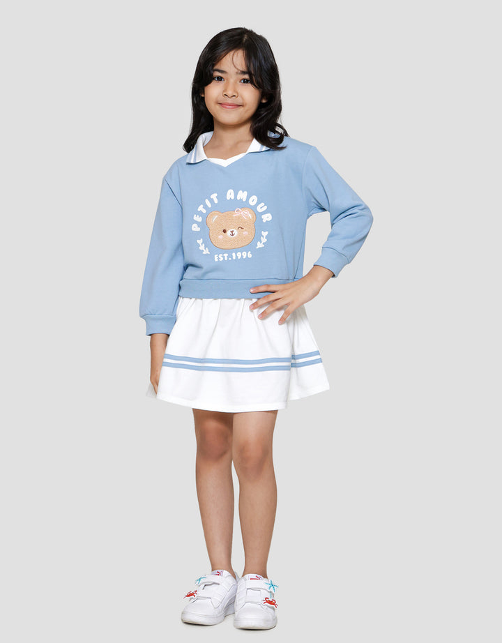 Little M Aplikasi Bear Petit Amour Midi Dress Anak Perempuan