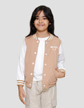 Little M Bordir Pita With Back Print Jaket Varsity Anak Perempuan