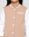 Little M Bordir Pita With Back Print Jaket Varsity Anak Perempuan