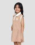 Little M Zipper Aplikasi Bear Midi Dress Anak Perempuan