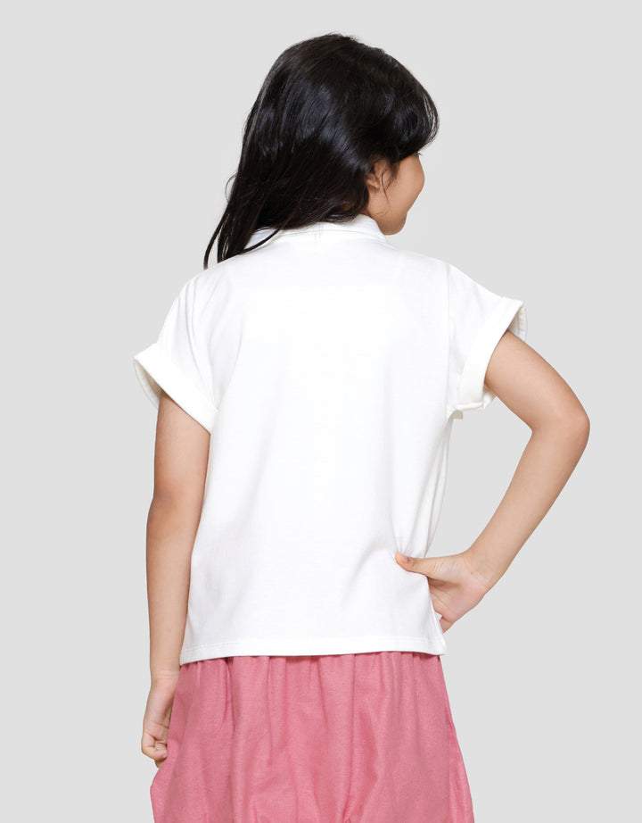 Little M Zipper Kantong Kargo Kemeja Anak Perempuan