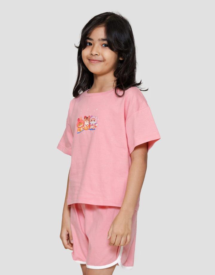 Little M Three Kucing Hoody Kaos Anak Perempuan
