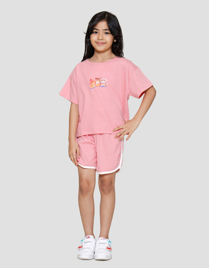 Little M Three Kucing Hoody Kaos Anak Perempuan