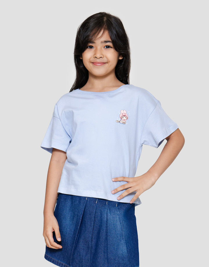 Little M Singel Kucing Hoody Kaos Anak Perempuan