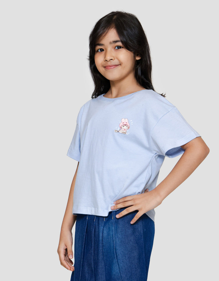 Little M Singel Kucing Hoody Kaos Anak Perempuan