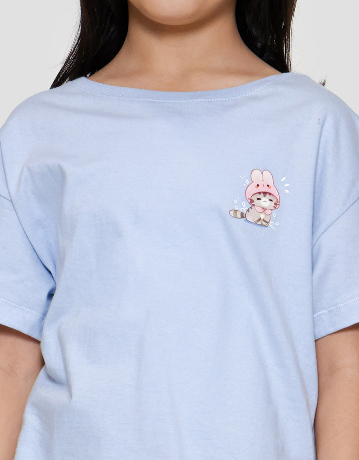 Little M Singel Kucing Hoody Kaos Anak Perempuan