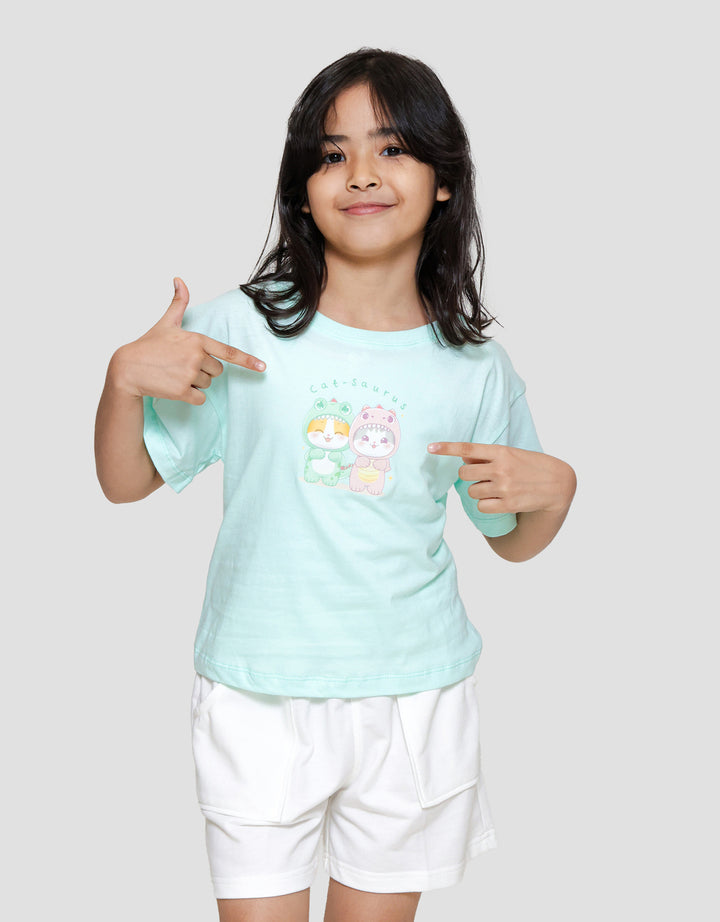 Little M Two Kucing Hoody Kaos Anak Perempuan