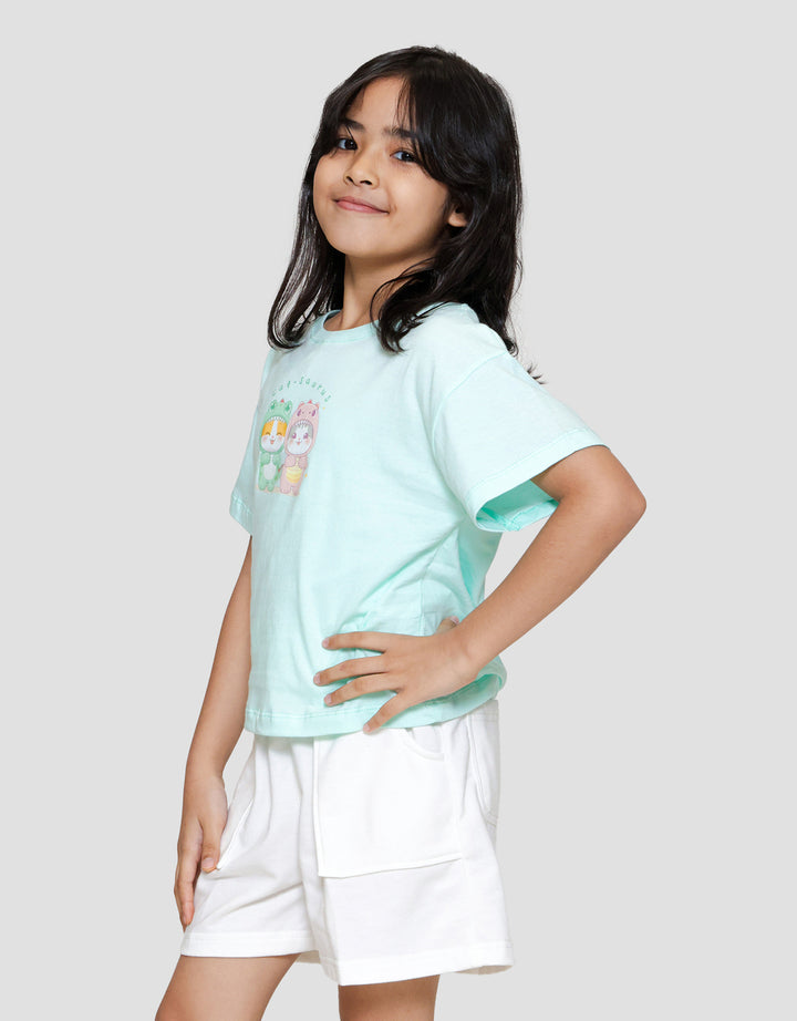 Little M Two Kucing Hoody Kaos Anak Perempuan