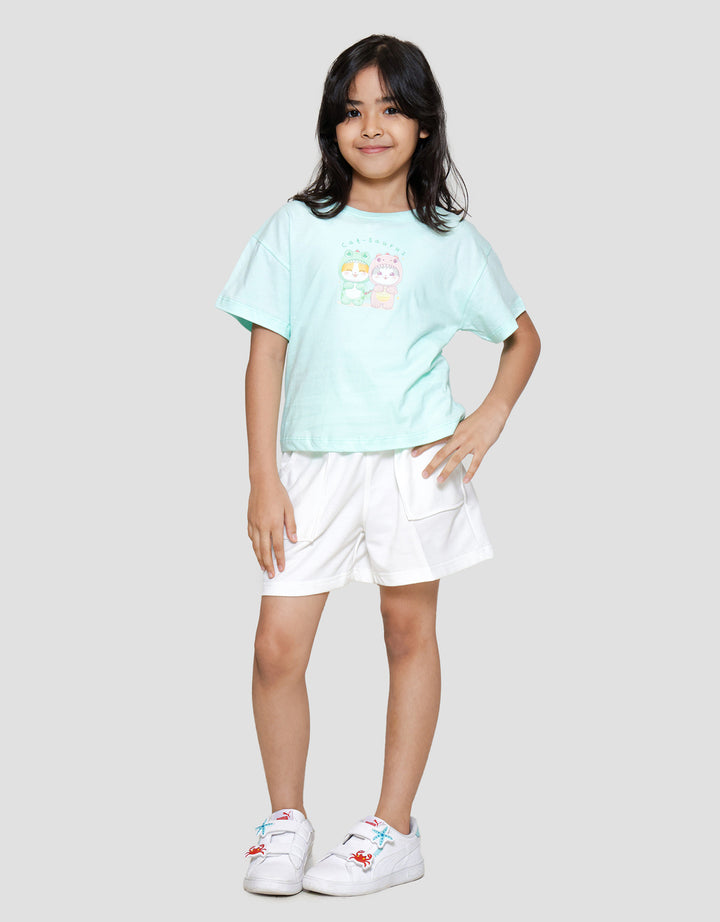 Little M Two Kucing Hoody Kaos Anak Perempuan