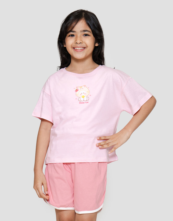 Little M Kucing Hoody Kaos Anak Perempuan