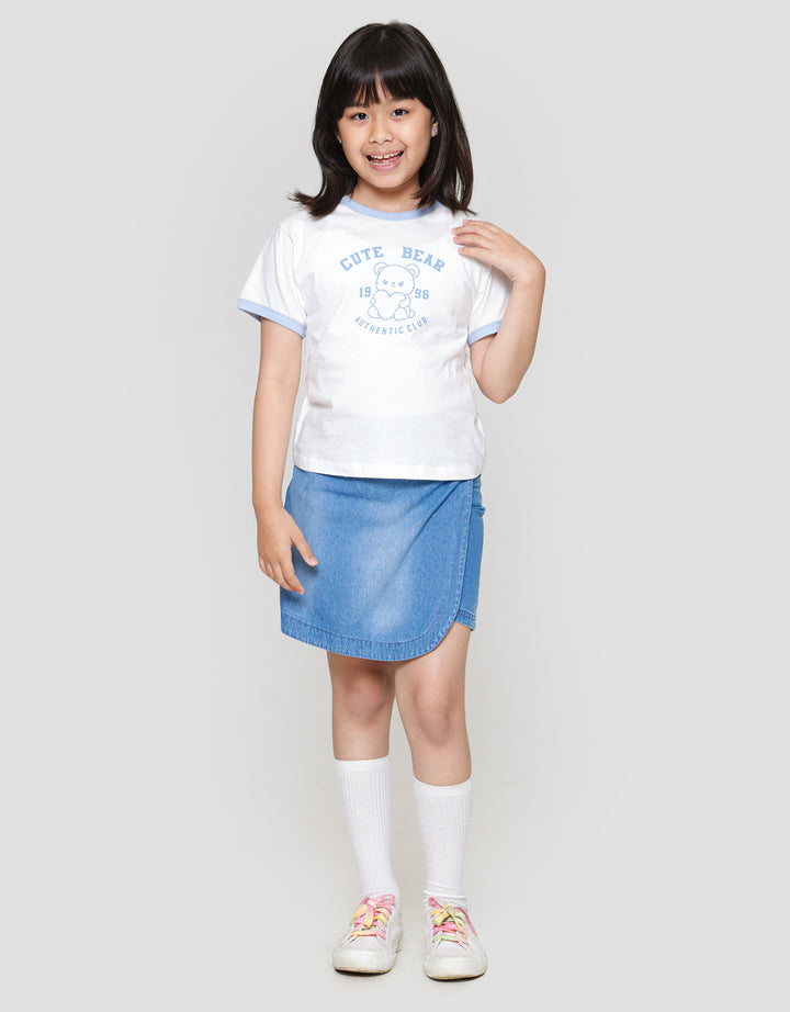 Little M Ringer Print Outline Kaos Anak Perempuan