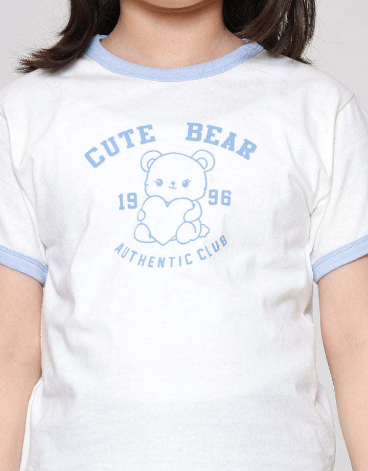 Little M Ringer Print Outline Kaos Anak Perempuan