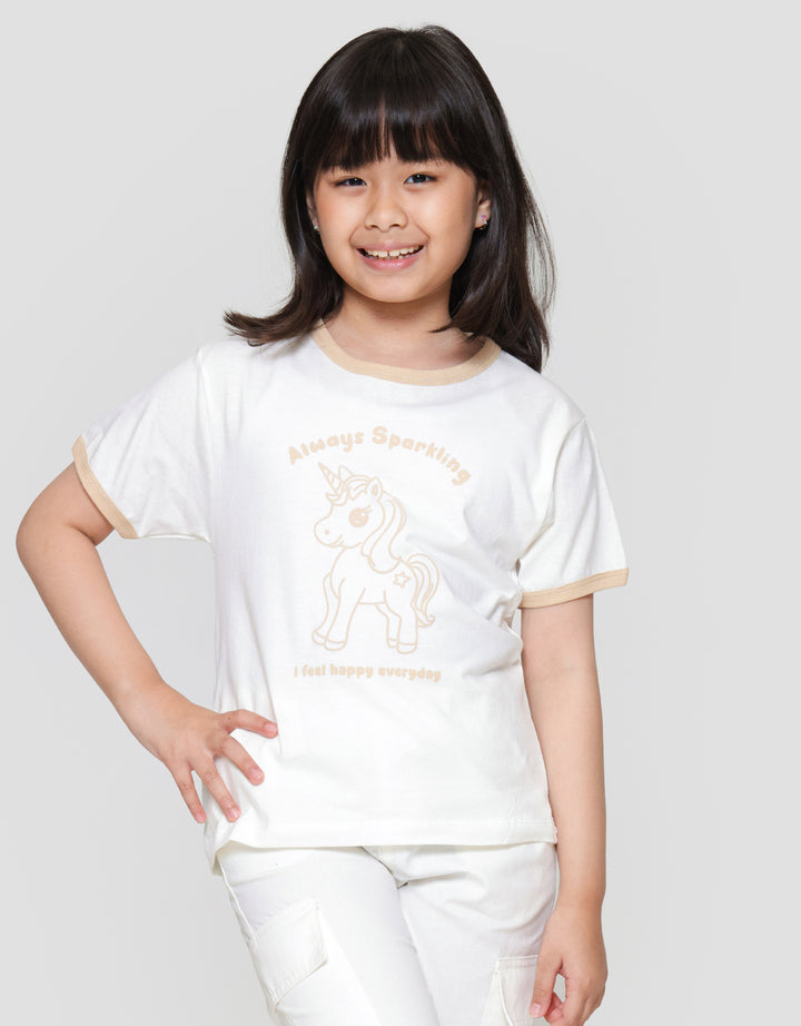 Little M Ringer Print Outline Kaos Anak Perempuan