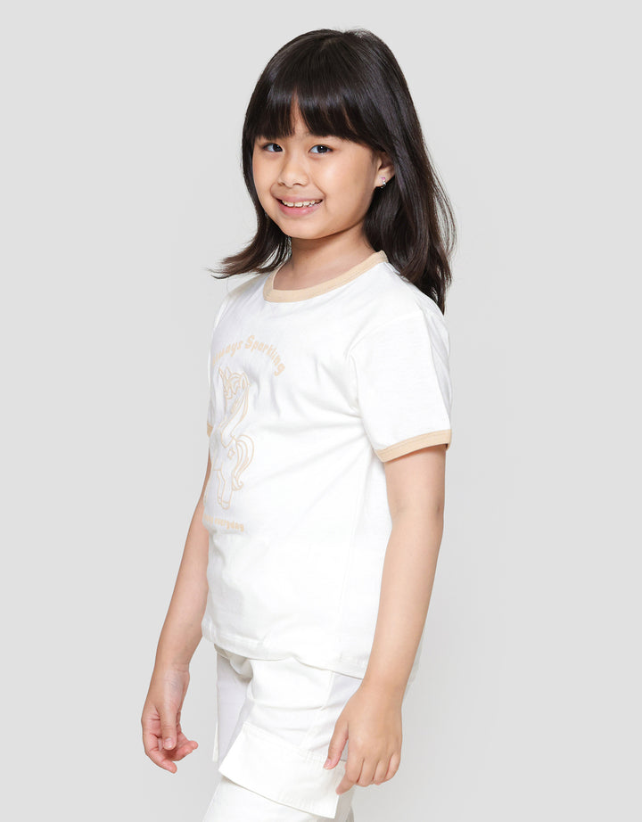 Little M Ringer Print Outline Kaos Anak Perempuan