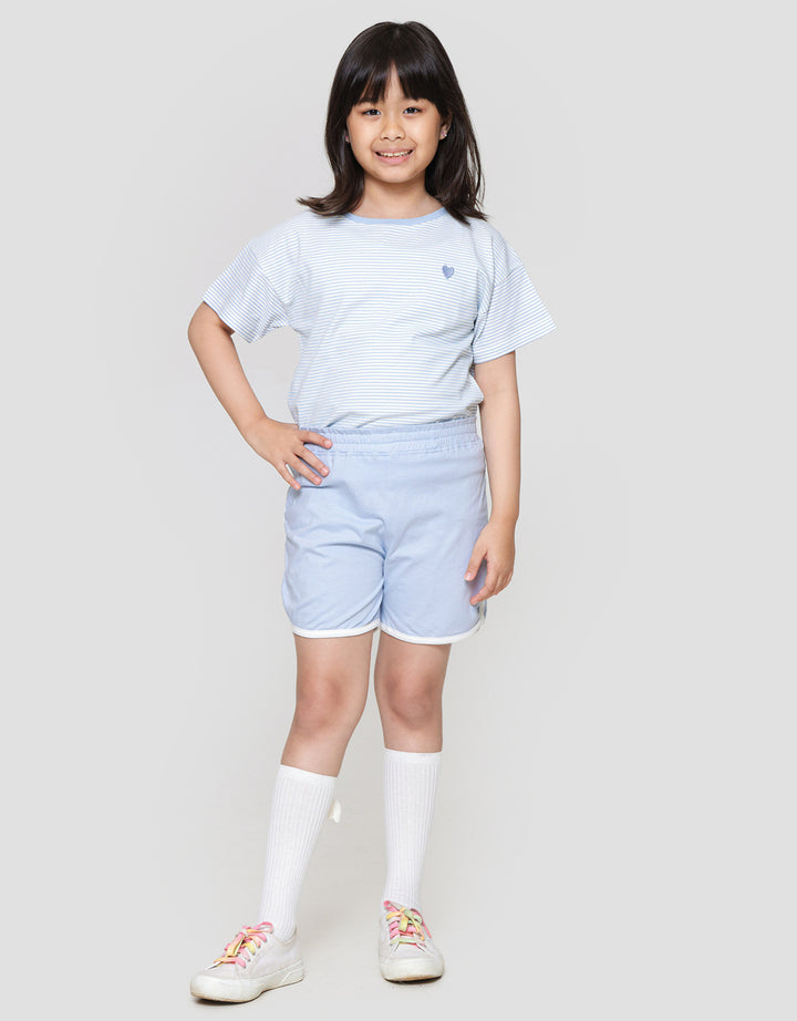 Little M Knit Jersey List Celana Pendek Anak Perempuan