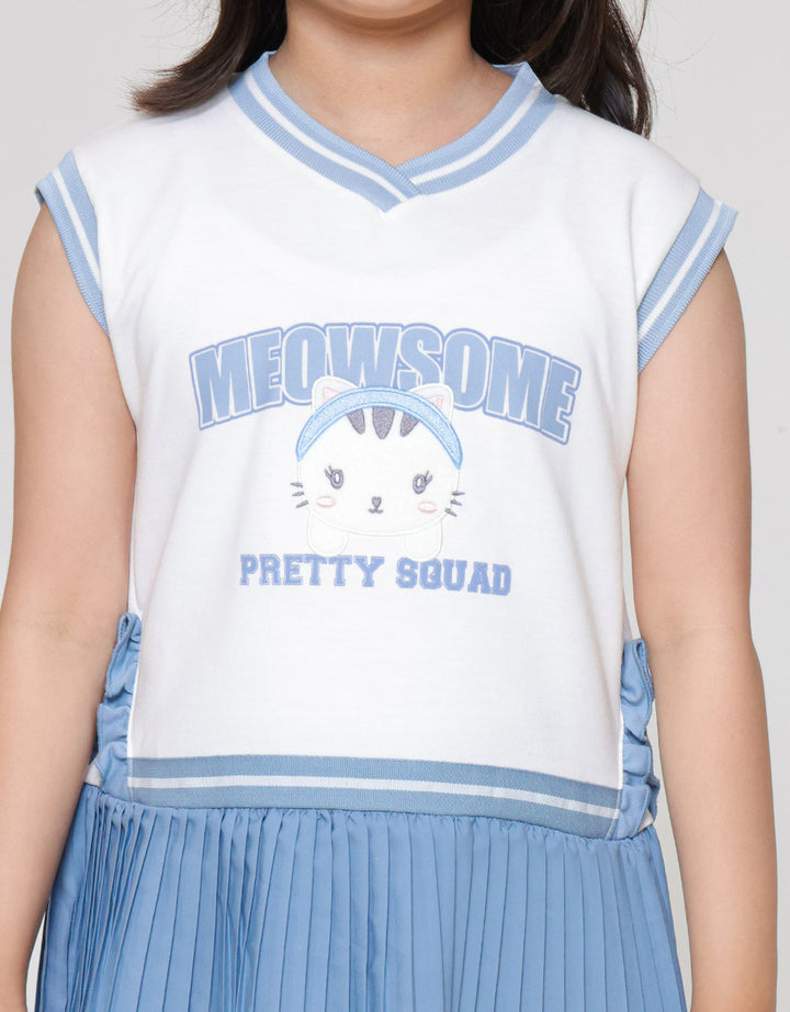 Little M Kombi Plisket Tas Midi Dress Anak Perempuan