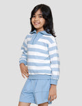 Little M Zipper Stripe Sweater Anak Perempuan