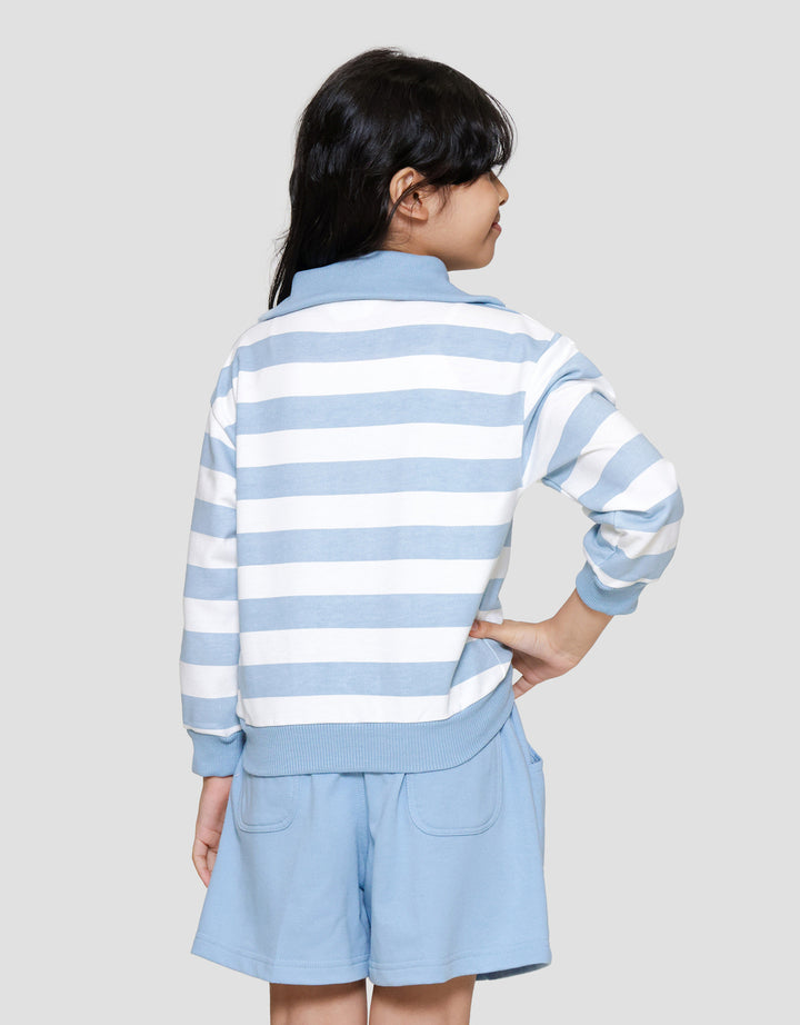 Little M Zipper Stripe Sweater Anak Perempuan