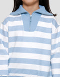 Little M Zipper Stripe Sweater Anak Perempuan