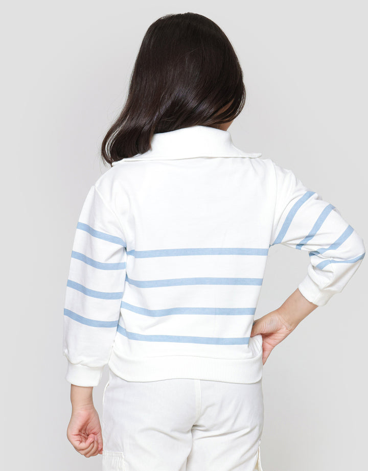 Little M Zipper Stripe Sweater Anak Perempuan