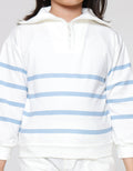 Little M Zipper Stripe Sweater Anak Perempuan