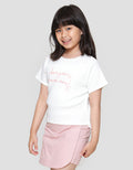 Little M Rib Bordir Bonjour Mon Ami Kaos Anak Perempuan