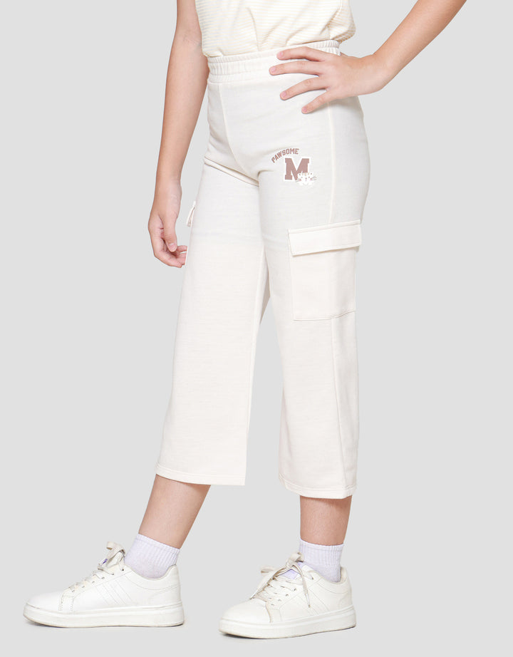 Little M Wide Kargo Aplikasi Celana Panjang Anak Perempuan