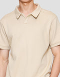 Cole Solid Pique Interlock Vneck Polo Pria