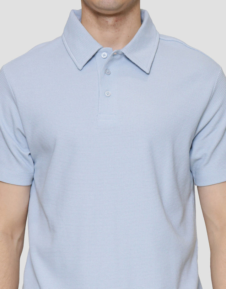 Cole Solid Texture Masdut Waffle Kaos Polo Pria