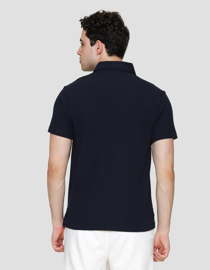 Cole Solid Texture Masdut Waffle Kaos Polo Pria