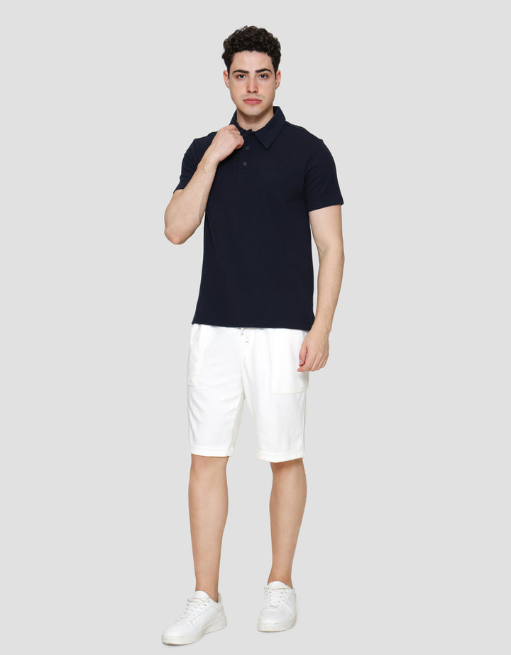 Cole Solid Texture Masdut Waffle Kaos Polo Pria