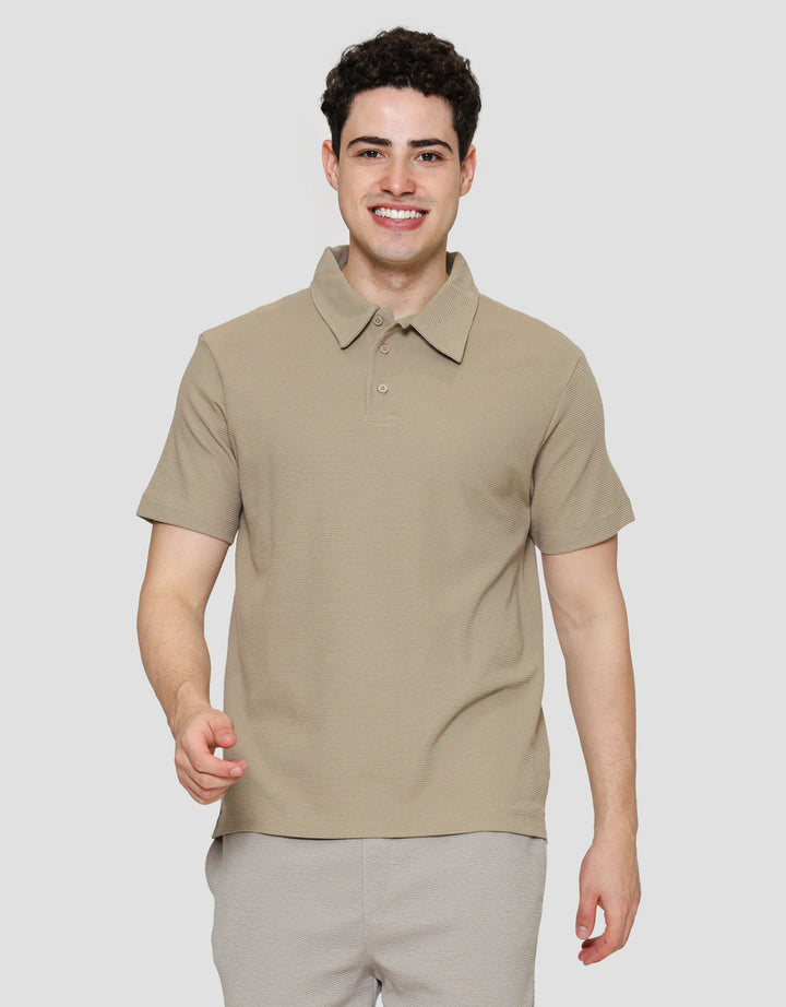 Cole Solid Texture Masdut Waffle Kaos Polo Pria