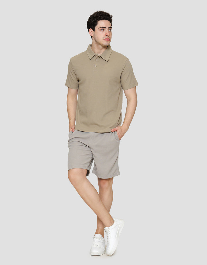 Cole Solid Texture Masdut Waffle Kaos Polo Pria