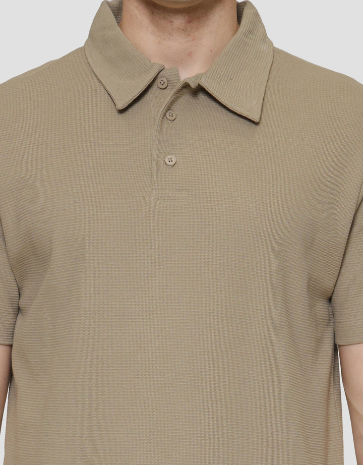Cole Solid Texture Masdut Waffle Kaos Polo Pria