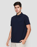 Cole Solid Texture Repeat Pocket Polo Lengan Pendek Pria