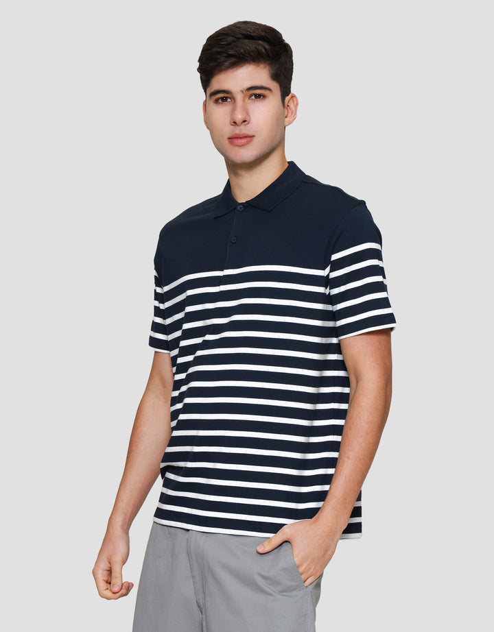 Cole Stripe Normal Plakat Kaos Polo Pria