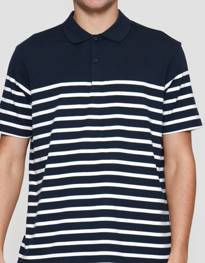 Cole Stripe Normal Plakat Kaos Polo Pria