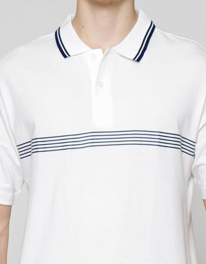 Cole Stripe Hd Print On Chest Kaos Polo Pria