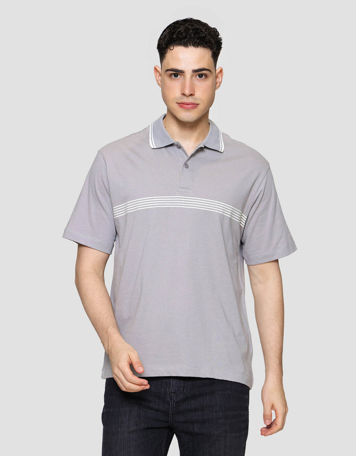 Cole Stripe Hd Print On Chest Kaos Polo Pria