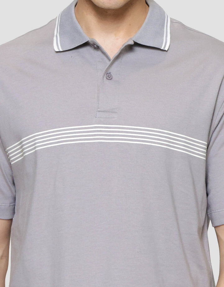 Cole Stripe Hd Print On Chest Kaos Polo Pria