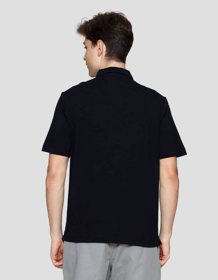 Cole Fancy Solid Jersey Zip Kaos Polo Pria