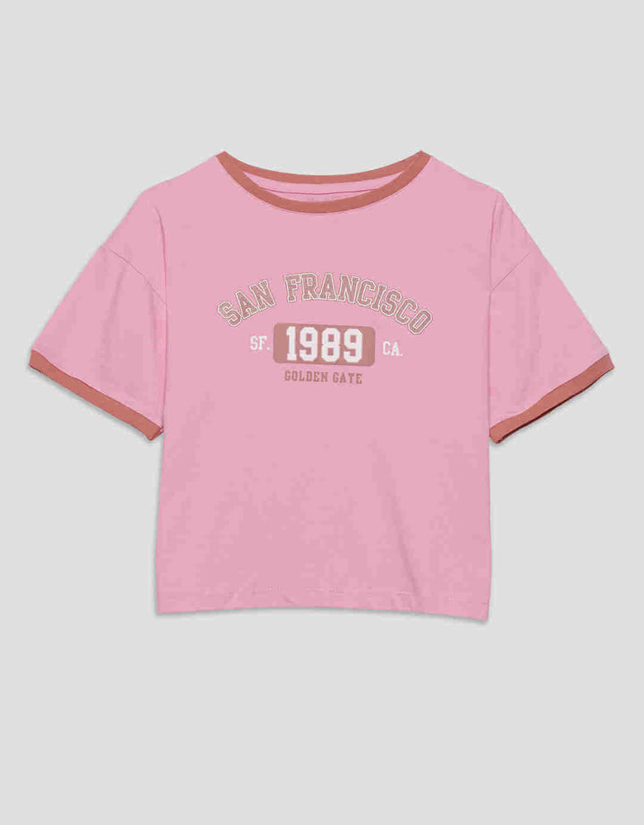 Nevada Ringer Print City Golden Gate Kaos Anak Perempuan