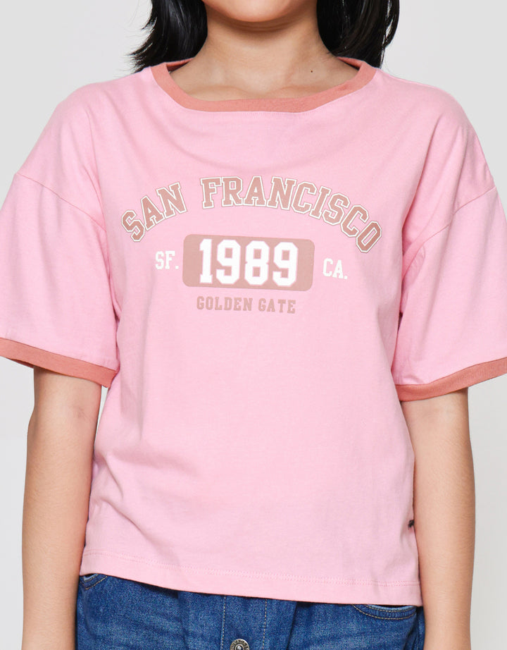 Nevada Ringer Print City Golden Gate Kaos Anak Perempuan