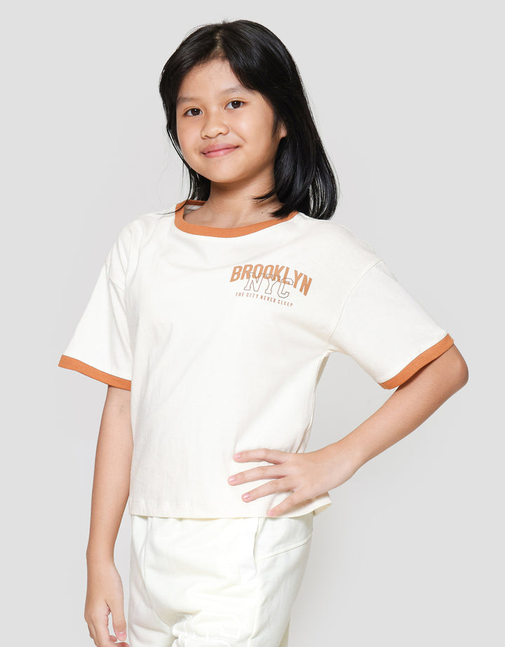 Nevada Ringer Print City Brooklyn Kaos Anak Perempuan
