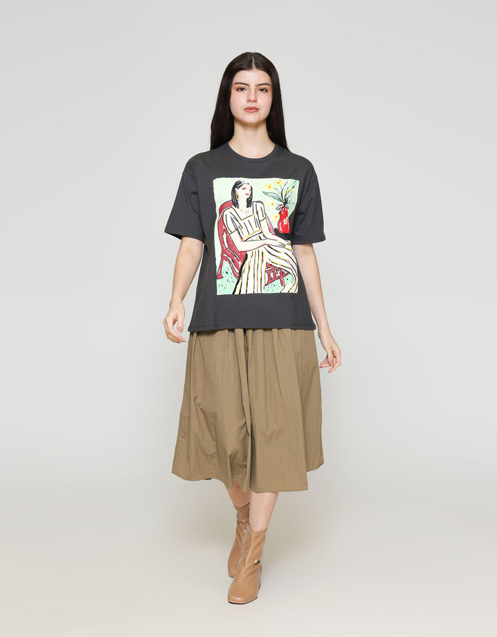 ZES Girl Boss Kaos Oversize Wanita CRLVT017