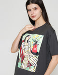 ZES Girl Boss Kaos Oversize Wanita CRLVT017