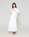 ZES Crop Foil Classic Elegant Kaos Wanita CRLVT019