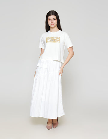 ZES CROP FOIL CLASSIC ELEGANT KAOS WANITA CRLVT019